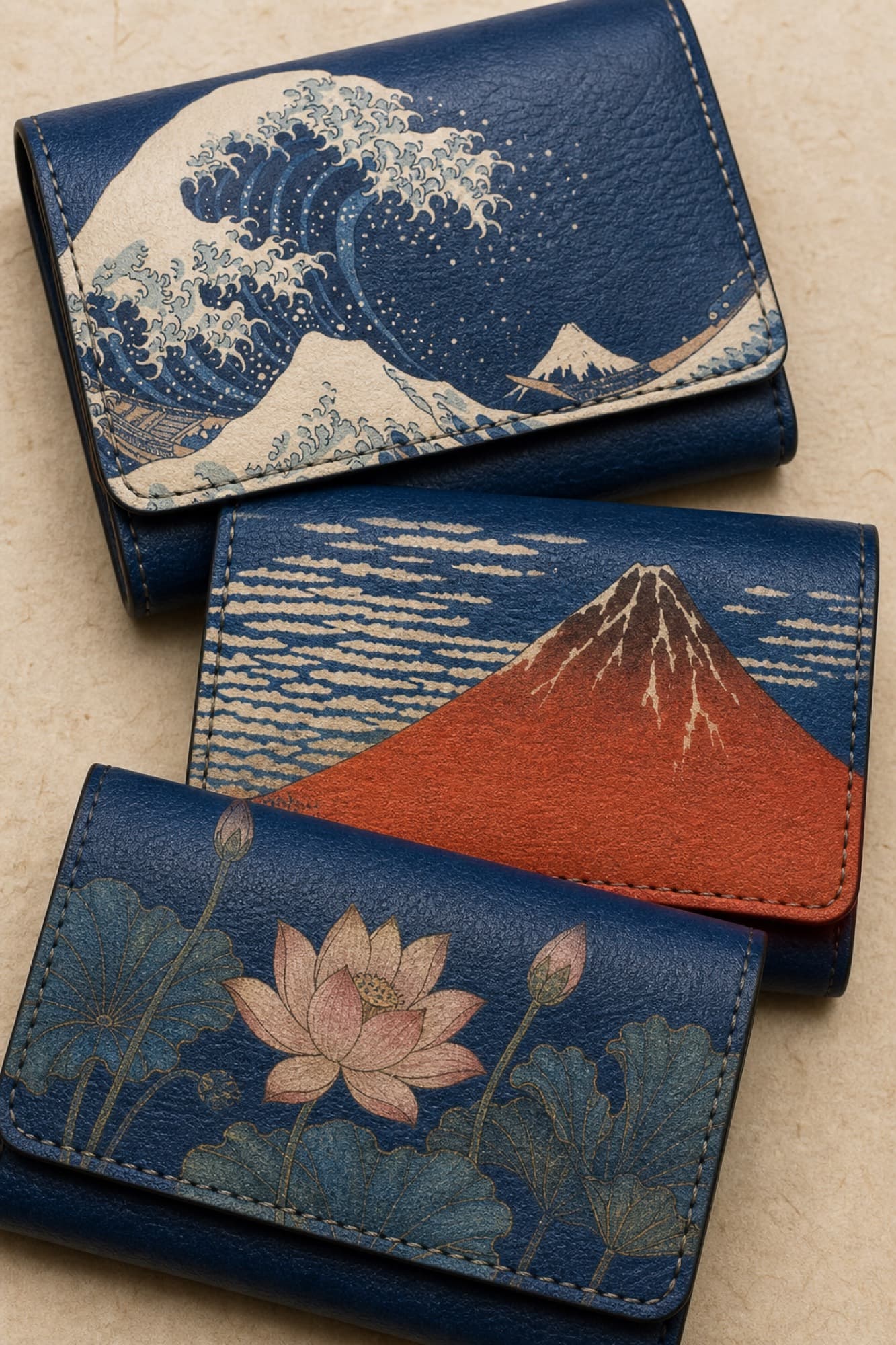 浮世絵をあしらった名刺入れ3柄